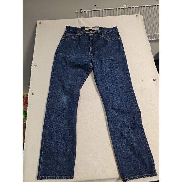 VTG Levi's Jeans 505 Mens 36x32 Dark Wash Blue Denim Regular Fit Straight Y2K - Picture 5 of 9